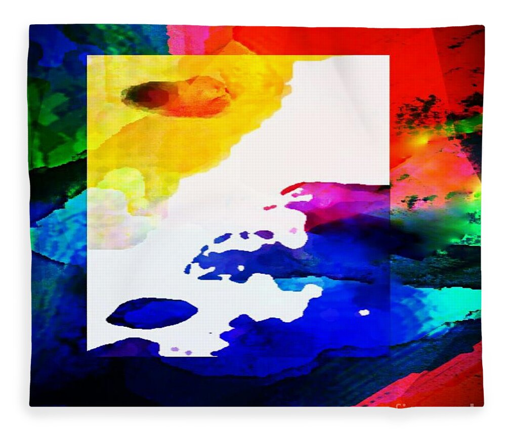 Rainbow Fleece Blanket featuring the digital art Rainbow of Color Abstract Artwork by Delynn Addams for Home Decor by Delynn Addams