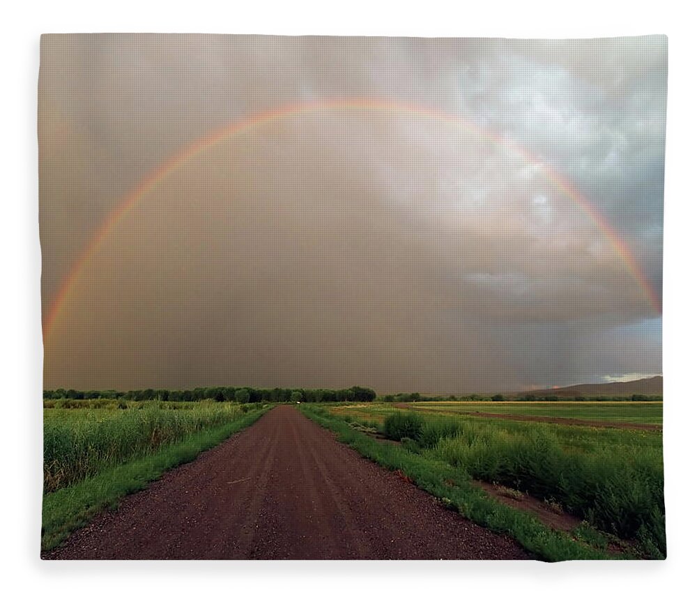 Scenics Fleece Blanket featuring the photograph Rainbow by Pat Gaines