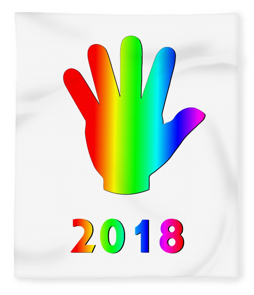Rainbow Wave Fleece Blanket featuring the digital art Rainbow Wave by Richard Reeve
