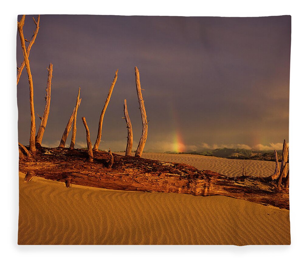 Dunes Fleece Blanket featuring the photograph Rainy Day Dunes by Robert Potts