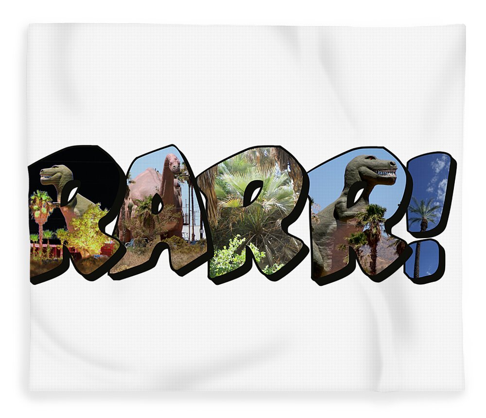 Large Letter Fleece Blanket featuring the photograph RARR Big Letter Dinosaurs by Colleen Cornelius