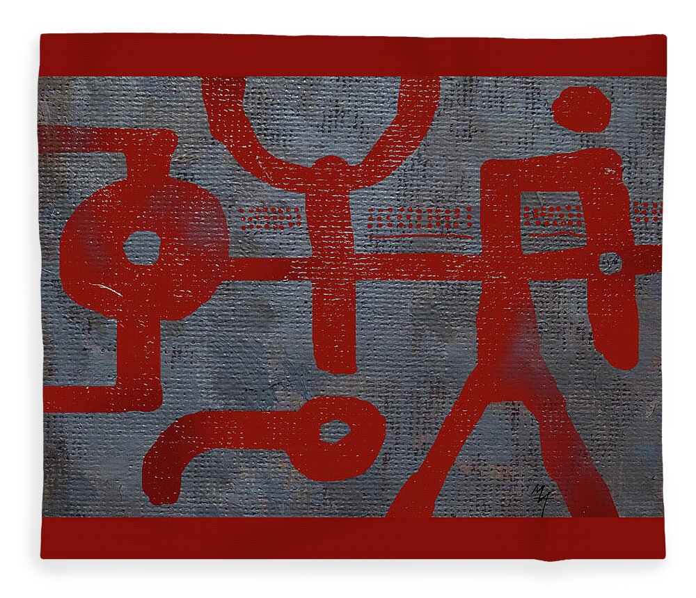 Red Drawing Fleece Blanket featuring the digital art Red Drawing by Attila Meszlenyi