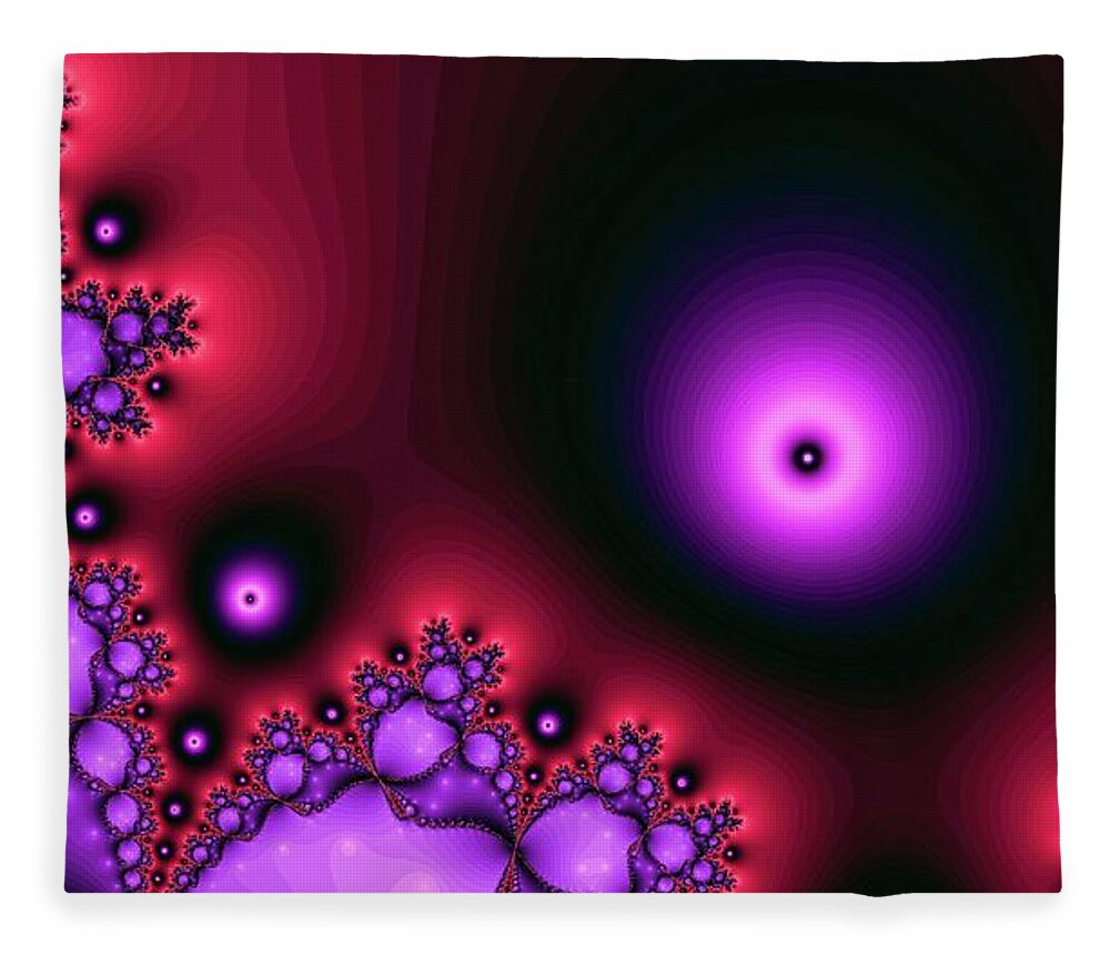 Fractal Fleece Blanket featuring the digital art Red Glowing Bliss Abstract by Don Northup