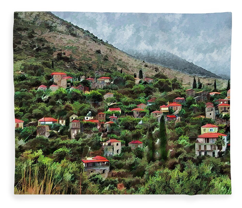 Mountain Fleece Blanket featuring the photograph Red Roofs on the Hill by Aleksander Rotner