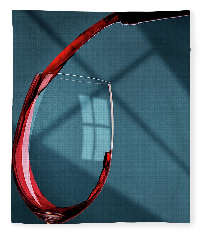 Shadow Fleece Blanket featuring the photograph Red Wine And Shadows by Ersinkisacik