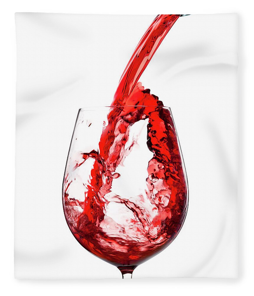 Funky Fleece Blanket featuring the photograph Red Wine Pouring by Eli asenova