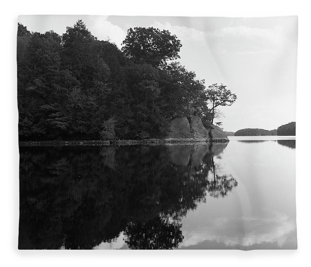 Reservoir Fleece Blanket featuring the photograph Reservoir Reflection by Adam Garelick