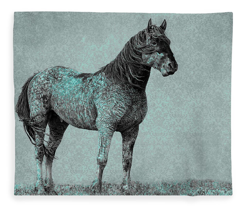 Wild Horses Fleece Blanket featuring the photograph Rhapsody in Blue by Mary Hone