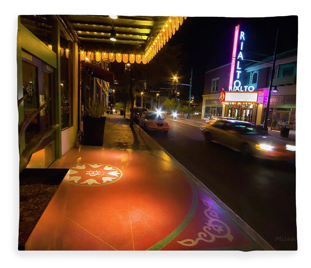 Rialto Theatre Fleece Blanket featuring the photograph Rialto Theatre - Tucson by Micah Offman