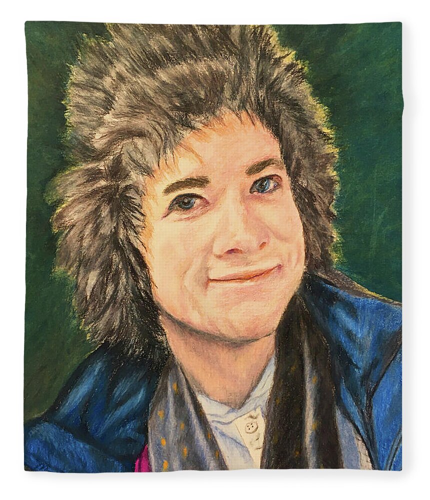 Portrait Fleece Blanket featuring the painting Riley by Maris Sherwood