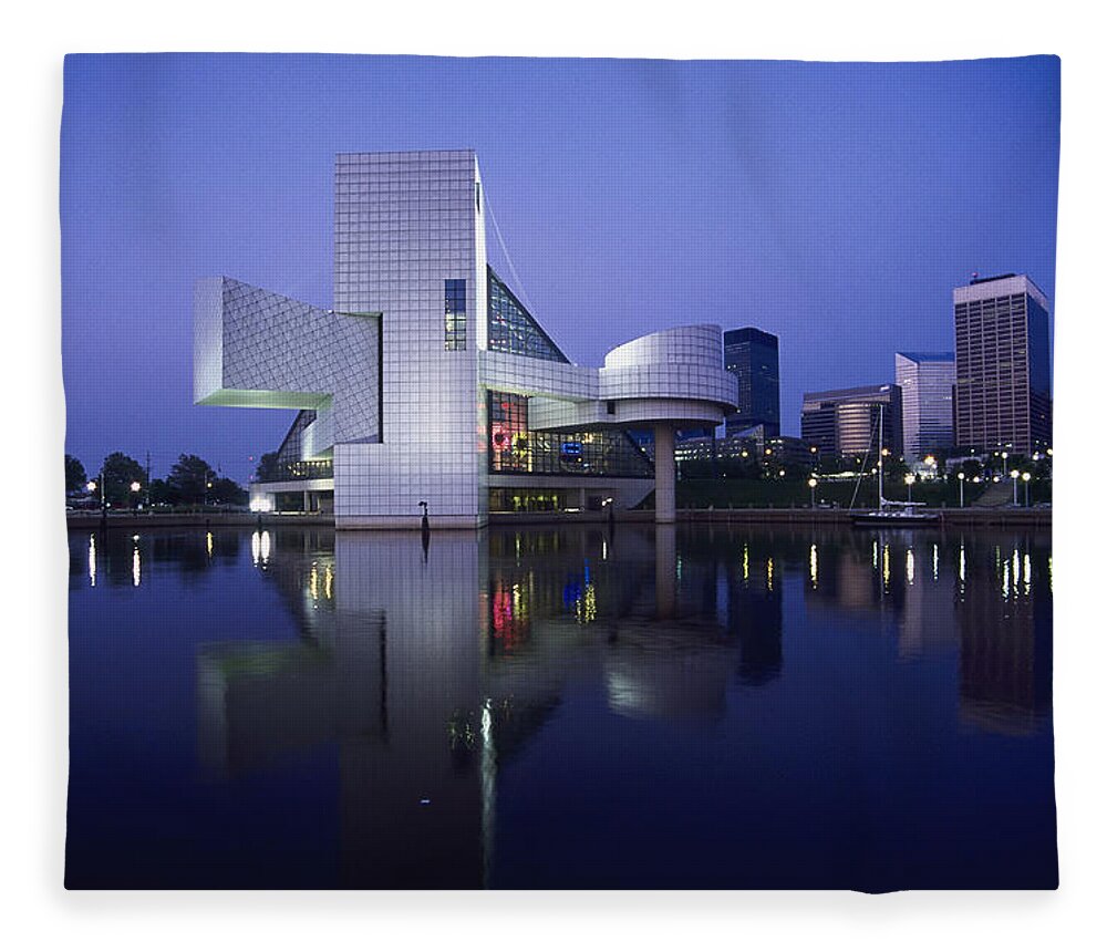 Rock Music Fleece Blanket featuring the photograph Rock And Roll Hall Of Fame In Cleveland by Mark Gibson