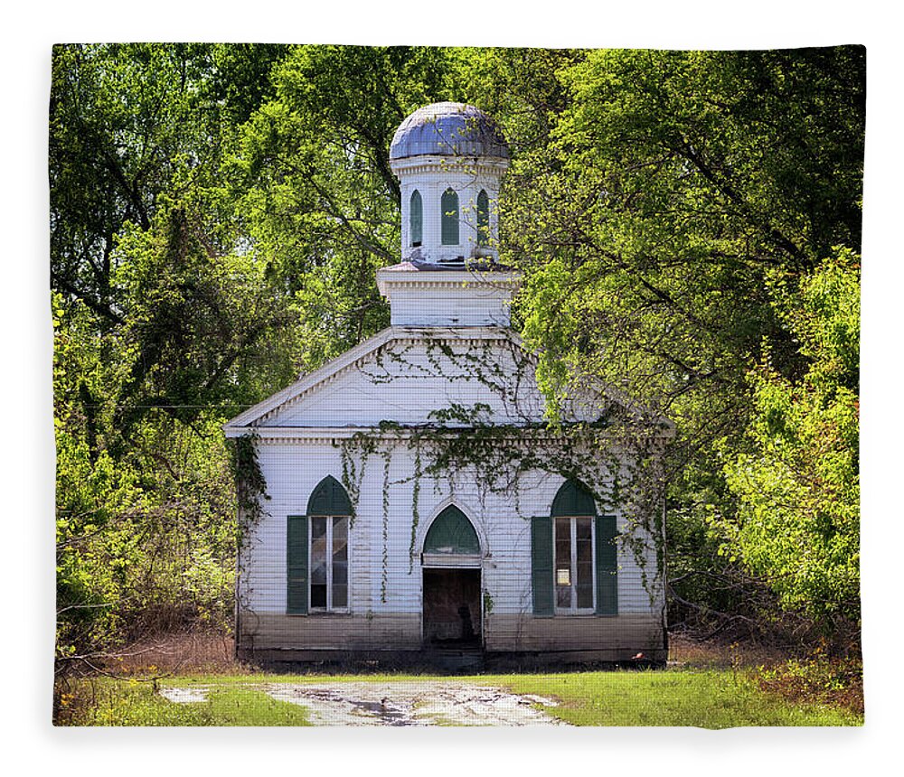 Church Fleece Blanket featuring the photograph Rodney Baptist Church by Susan Rissi Tregoning