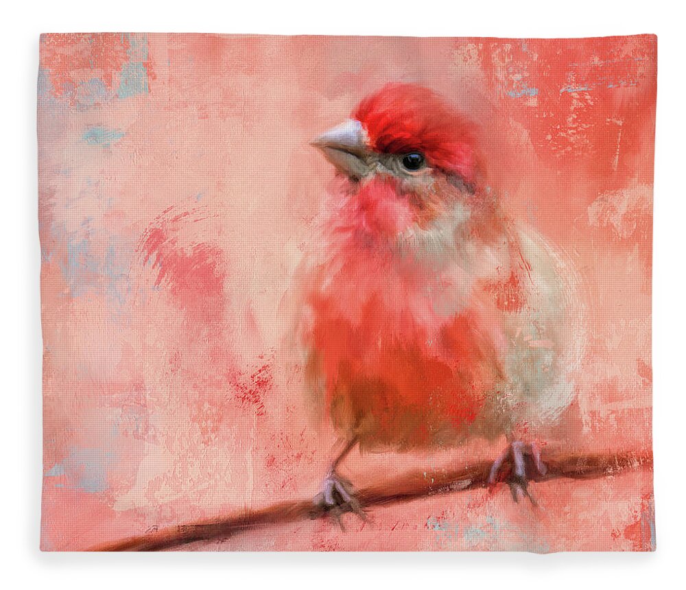 Colorful Fleece Blanket featuring the painting Rosey Cheeks by Jai Johnson