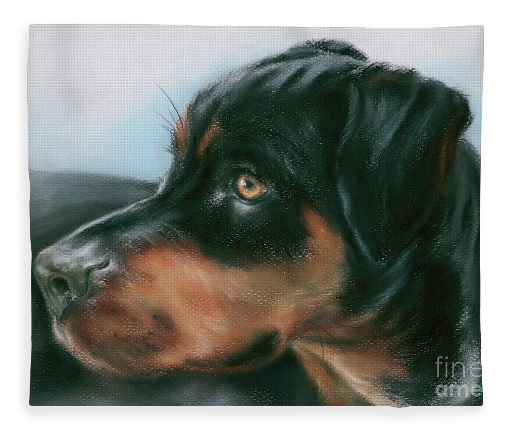 Dog Fleece Blanket featuring the painting Rosie by MM Anderson