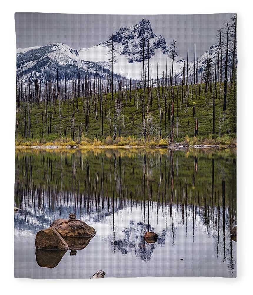 Lake Fleece Blanket featuring the photograph Round Lake Reflection by Cat Connor
