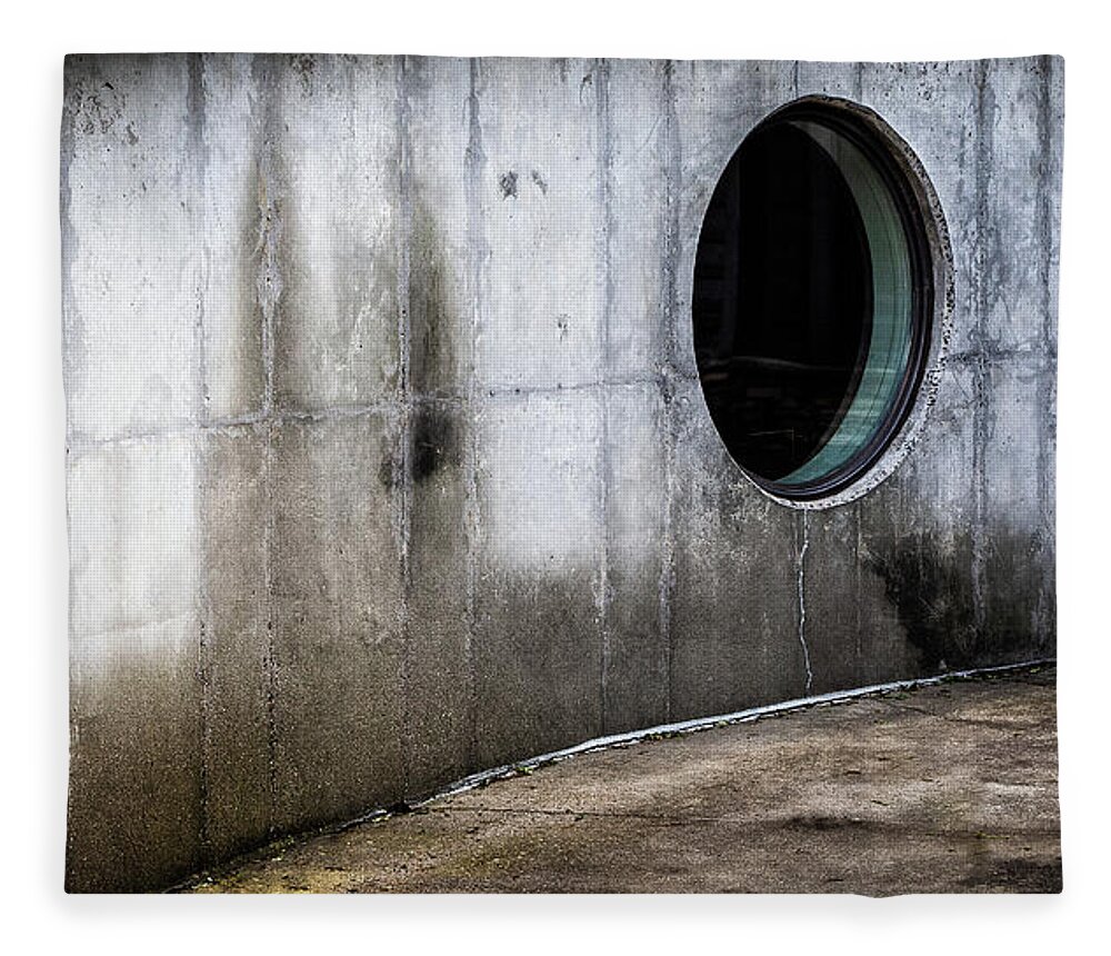 Abstract Fleece Blanket featuring the photograph Round Window by Steve Stanger