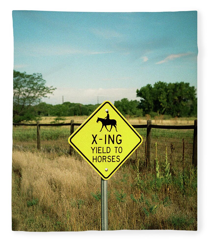 Horse Trail Fleece Blanket featuring the photograph Rules of The Road by Ana V Ramirez