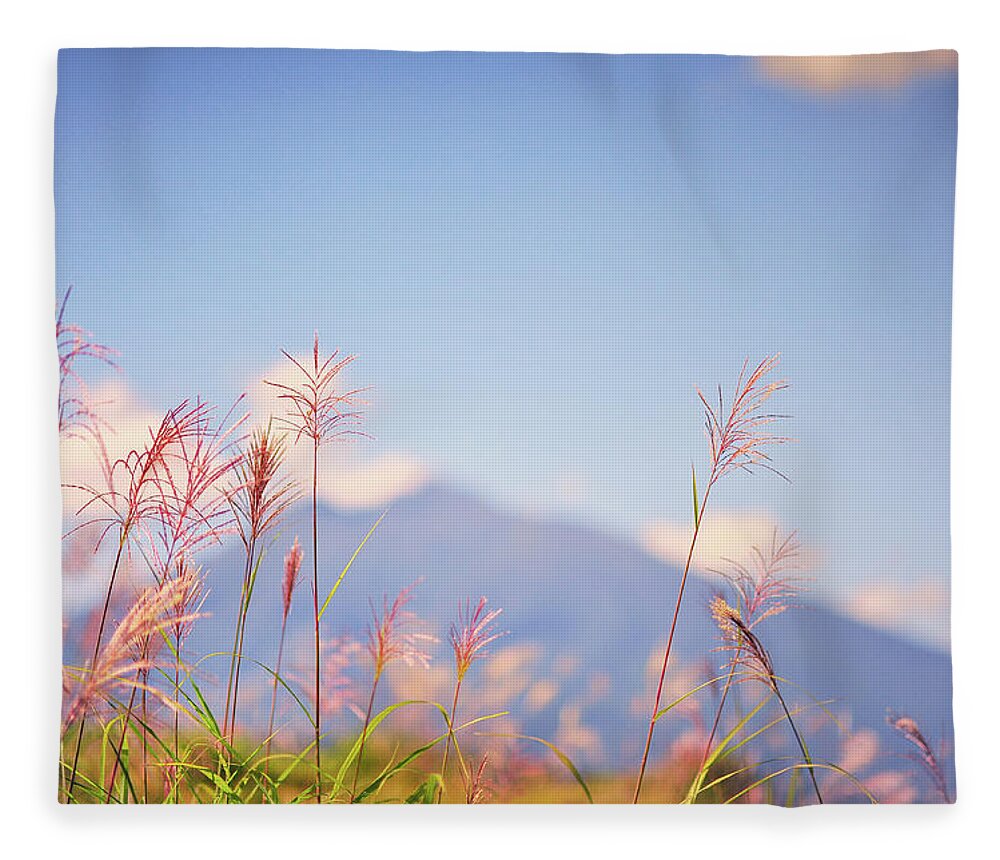 Scenics Fleece Blanket featuring the photograph Rushes by Photo By Glenn Waters In Japan
