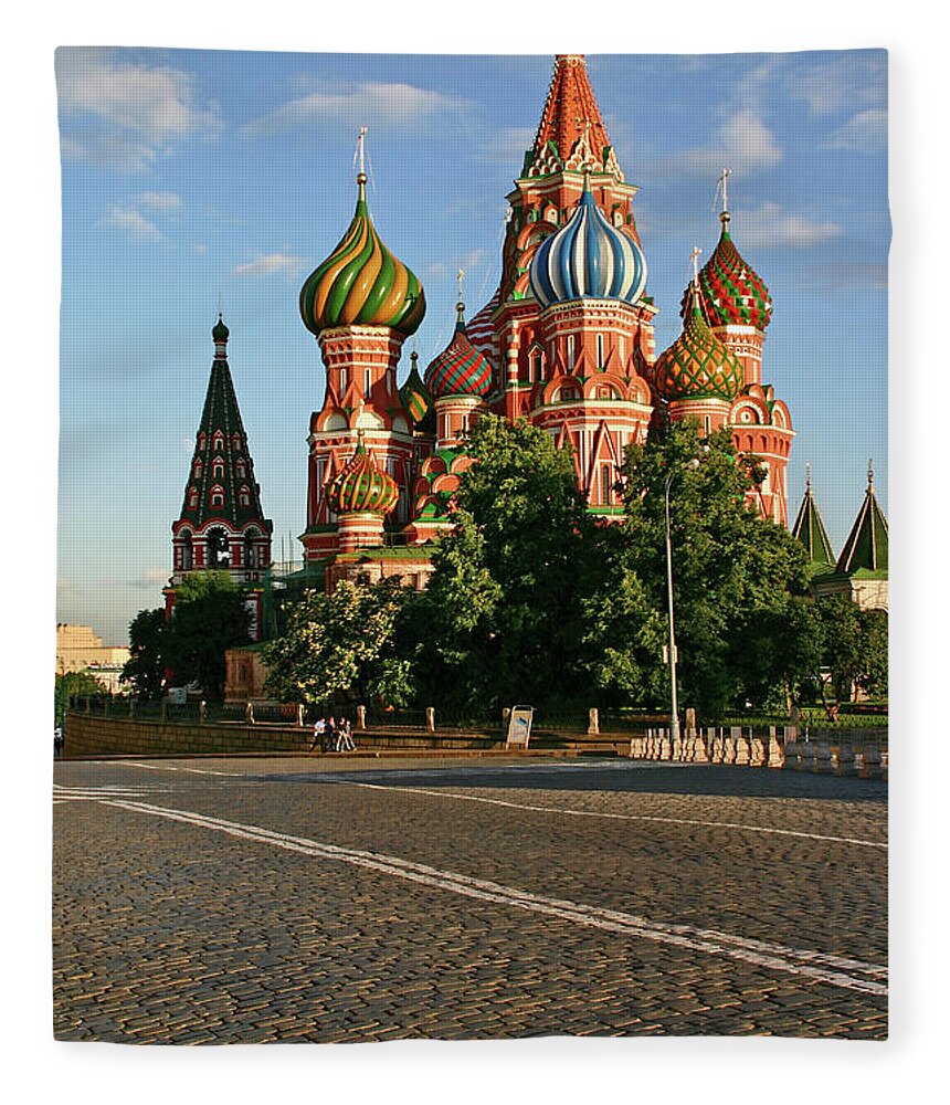 Outdoors Fleece Blanket featuring the photograph Russia, Moscow, St. Basils Cathedral by Hans Neleman