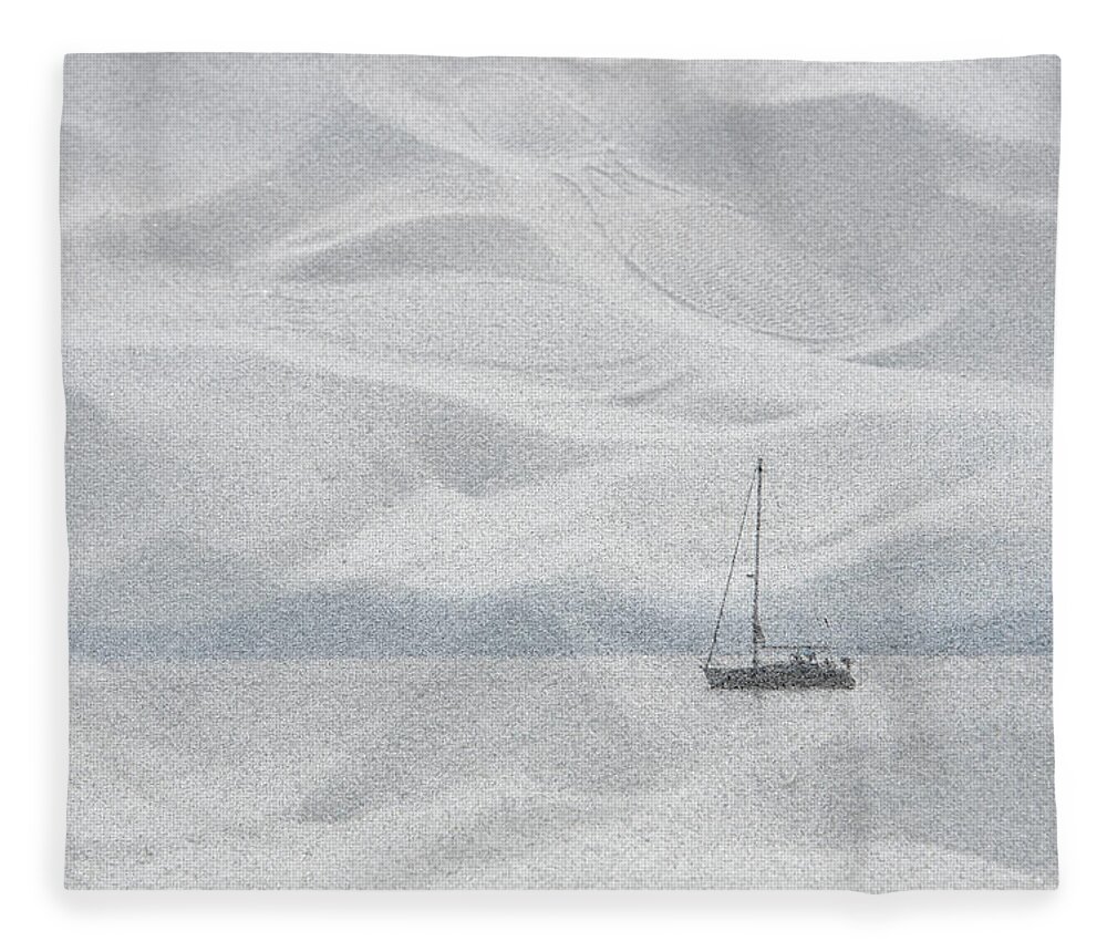 Sailboat Fleece Blanket featuring the photograph Sailboat in the Sand by Kathy Paynter