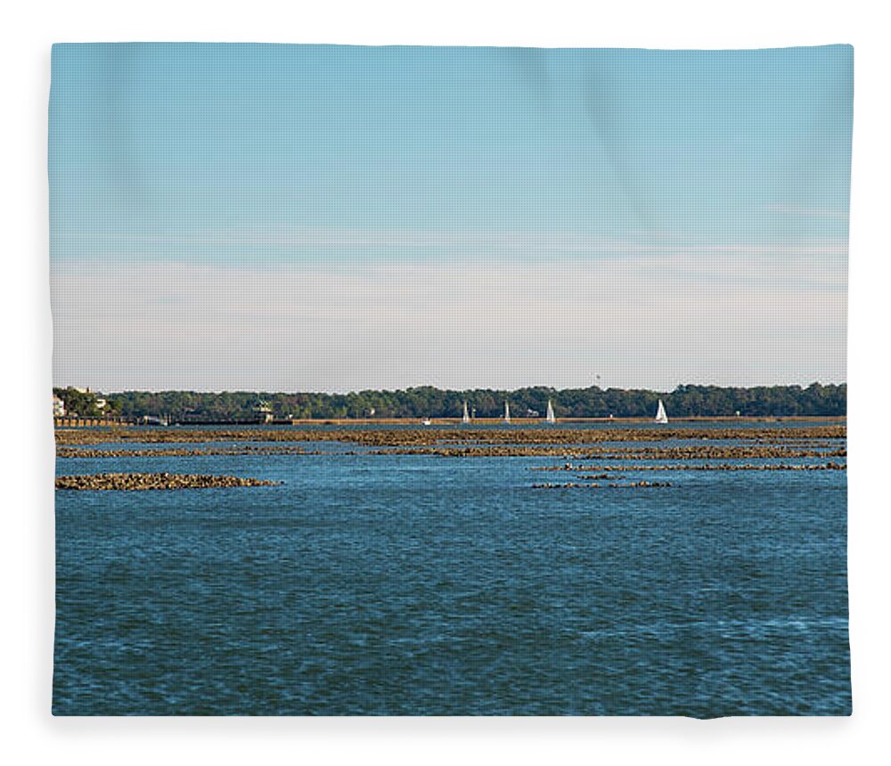 Sailing Fleece Blanket featuring the photograph Sailing Off Windmill Harbor by Dennis Schmidt