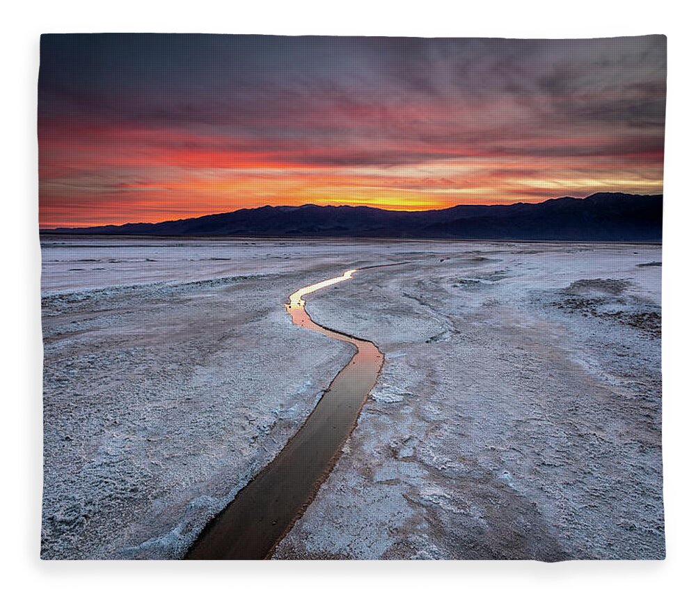 California Fleece Blanket featuring the photograph Salt Creek Flats by Peter Tellone