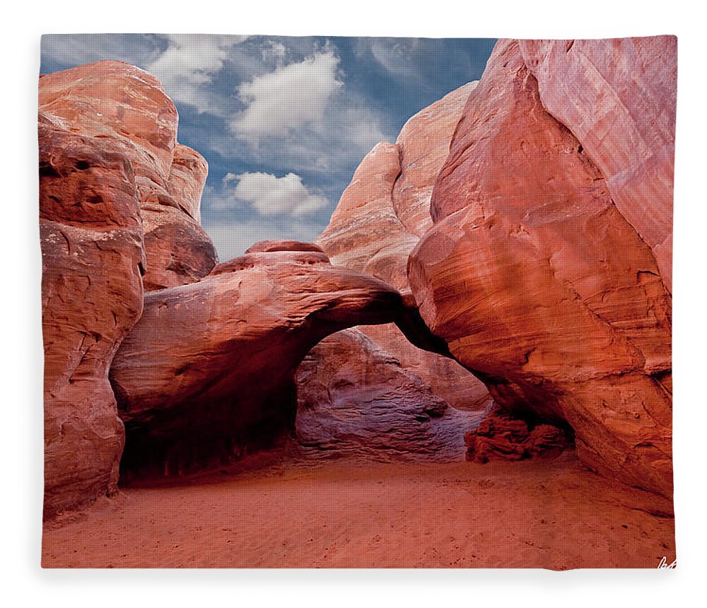 Arch Fleece Blanket featuring the photograph Sand Dune Arch by Jeff Goulden