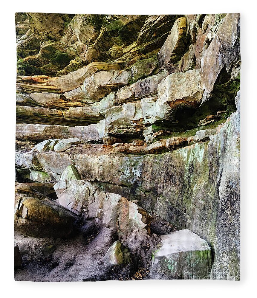 Erosion Fleece Blanket featuring the photograph Sandstone Layers by Phil Perkins