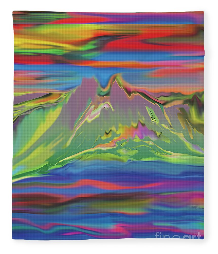 Landscape Fleece Blanket featuring the digital art Santa Fe Sunset by Jacqueline Shuler