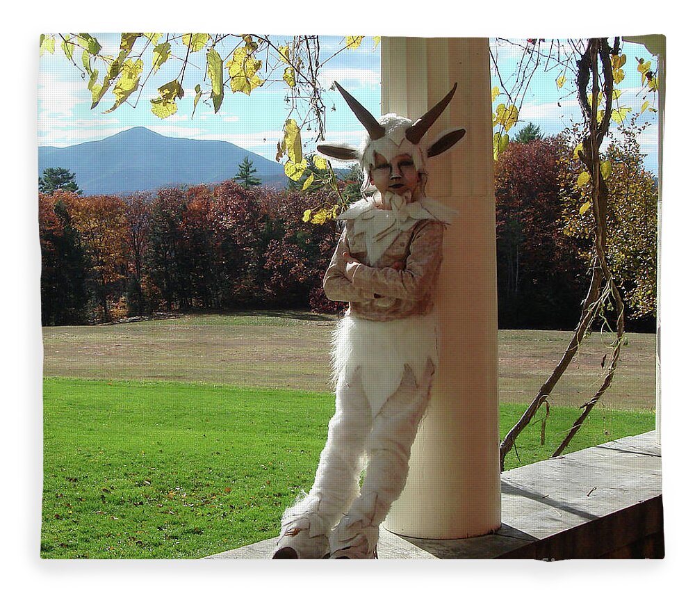 Halloween Fleece Blanket featuring the photograph Satyr Costume 15 by Amy E Fraser