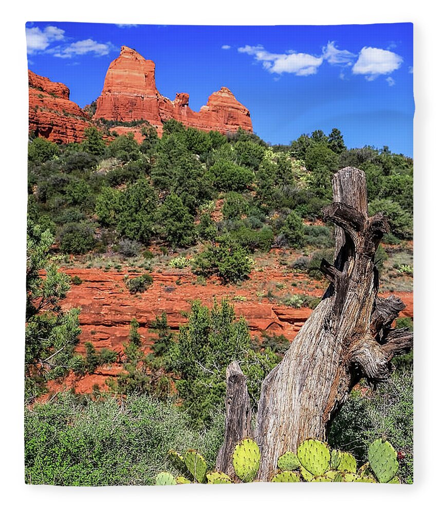 Arizona Fleece Blanket featuring the photograph Schnebly Hill View, Sedona by Dawn Richards