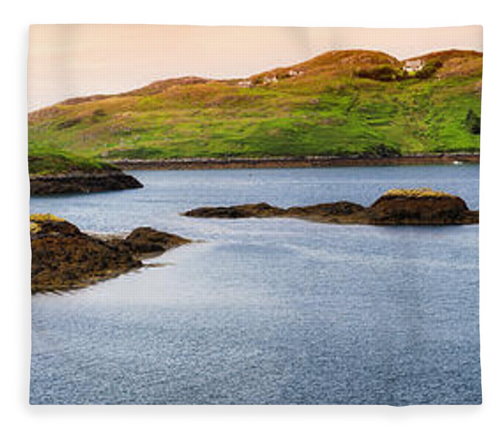 Scenics Fleece Blanket featuring the photograph Scottish Highlands Badcall Bay by Nicolamargaret