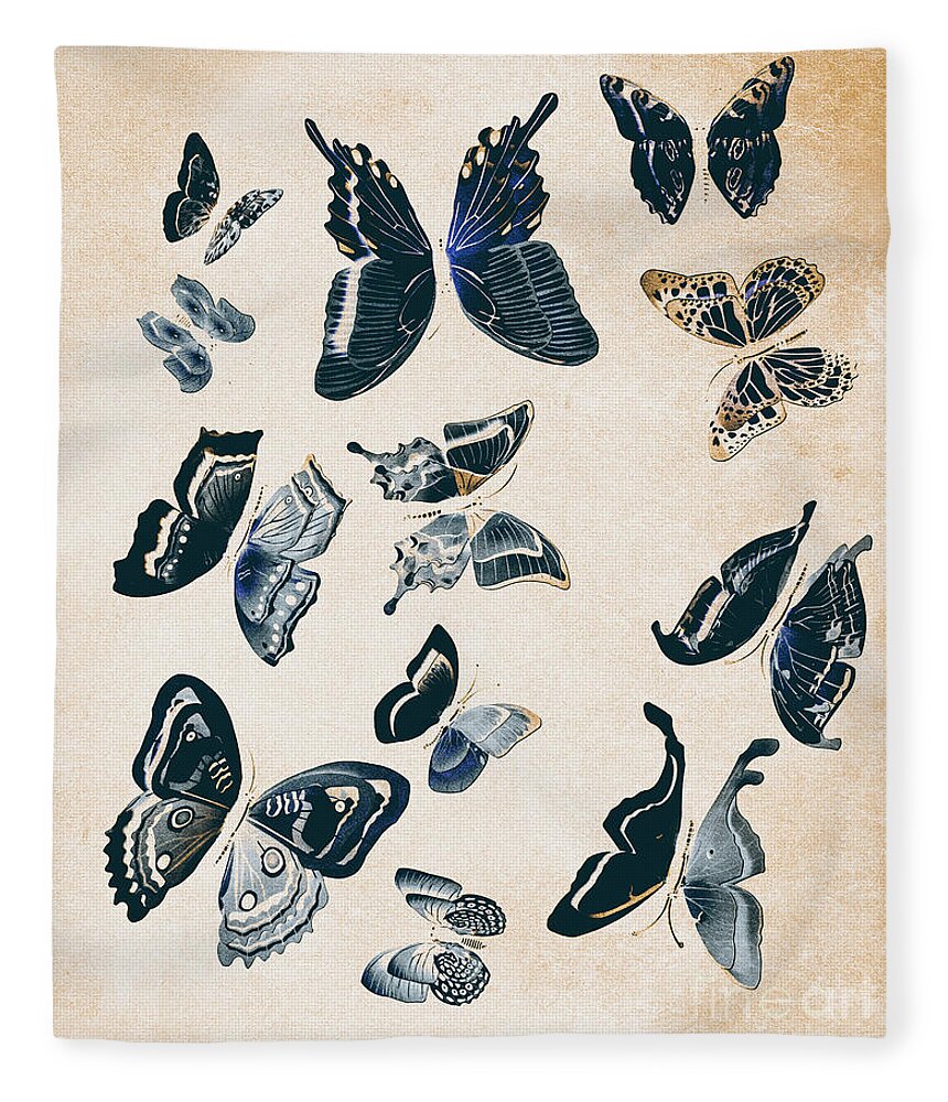 Antique Fleece Blanket featuring the photograph Scrapbook butterflies by Jorgo Photography