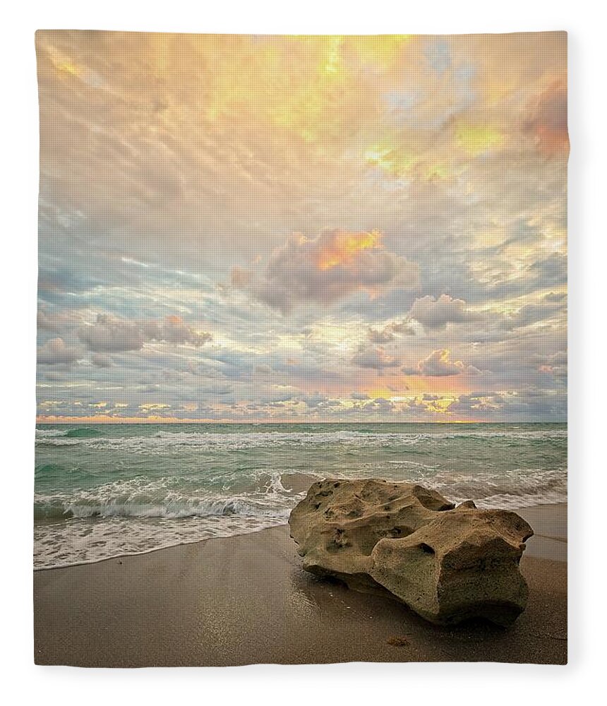 Seascape Fleece Blanket featuring the photograph Sea and Sky by Steve DaPonte