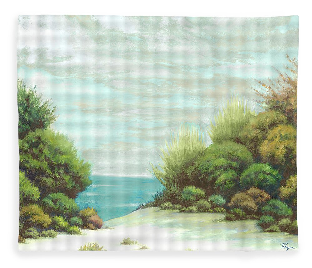 Seashore Fleece Blanket featuring the painting Seashore II by Vivien Rhyan