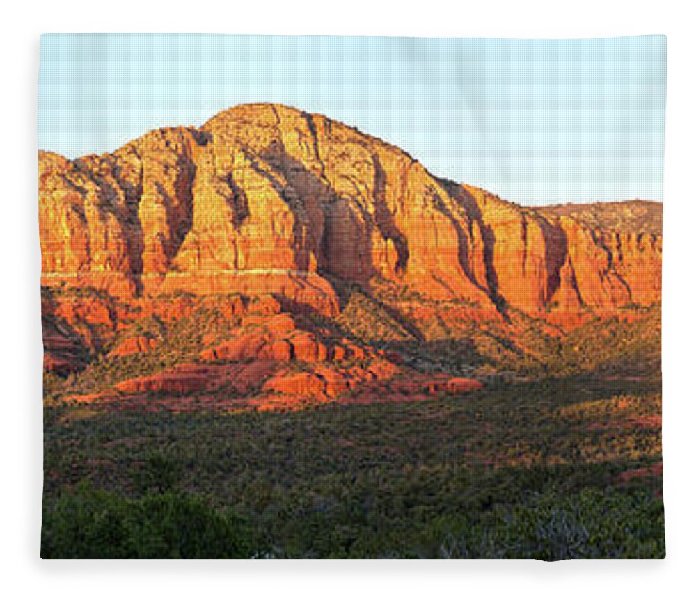 Scenics Fleece Blanket featuring the photograph Sedona, Arizona, Red Rock Sunset by Picturelake