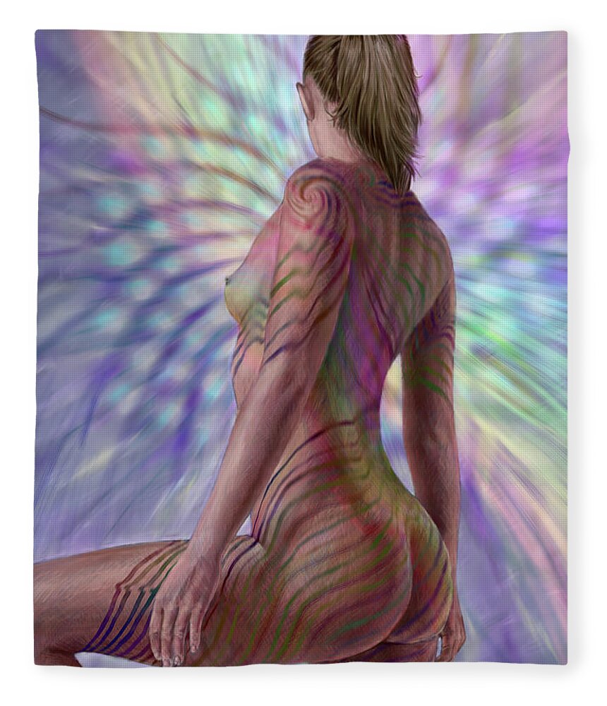 Phyllotaxis Fleece Blanket featuring the painting Seeing Phyllotaxis 2 by Jeremy Robinson