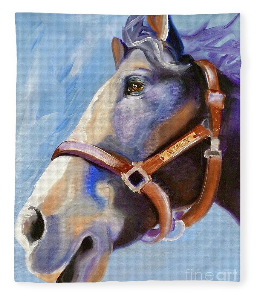 Horse Fleece Blanket featuring the painting Seize the Day by Susan A Becker