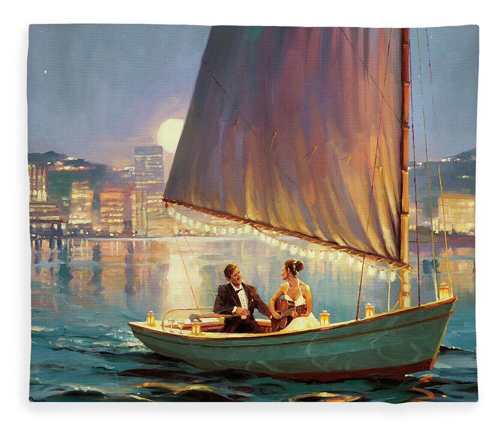 Romance Fleece Blanket featuring the painting Serenade by Steve Henderson