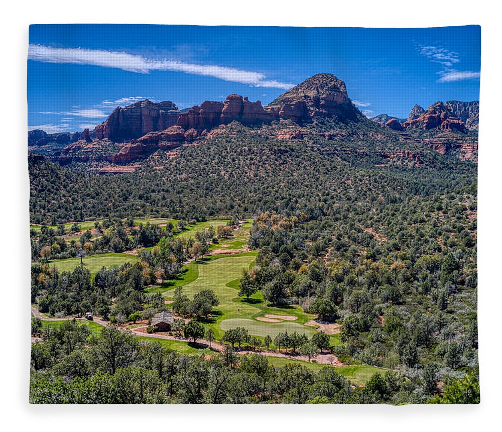 Sky Fleece Blanket featuring the photograph Seven Canyons Sedona Golf Course by Anthony Giammarino