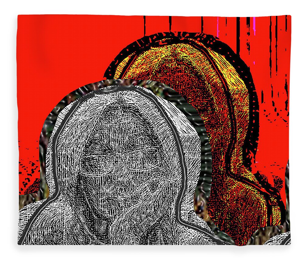  Face Fleece Blanket featuring the digital art Shadow by Alexandra Vusir