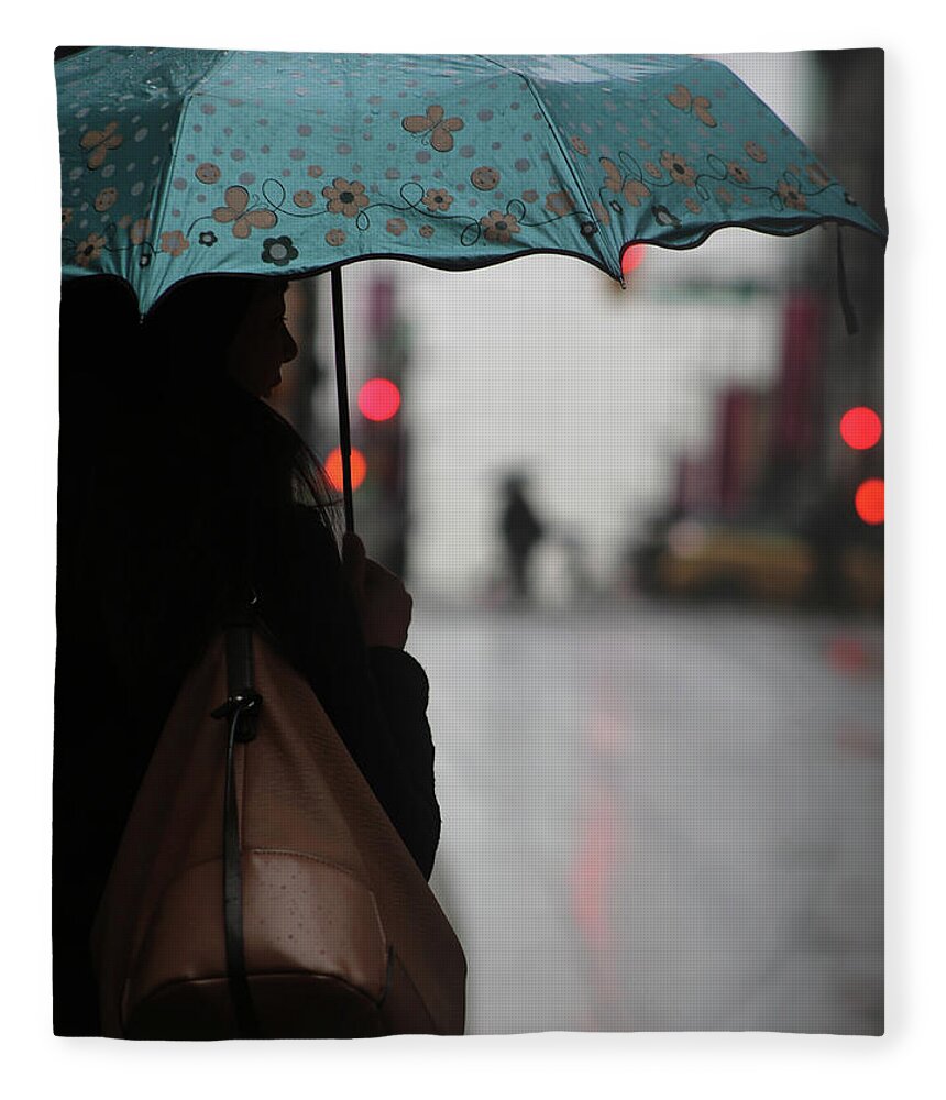 Umbrella Fleece Blanket featuring the photograph She said go by J C
