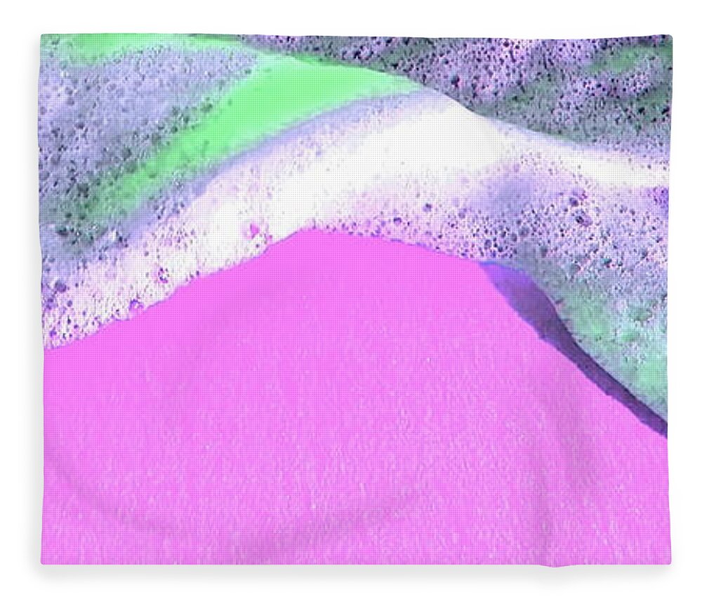  Fleece Blanket featuring the digital art Sherbet Shores by Cindy Greenstein