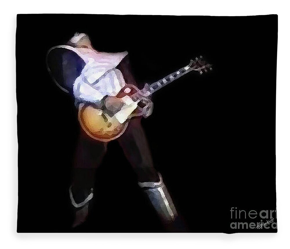 Ace Frehley Fleece Blanket featuring the photograph Shock Me by Billy Knight