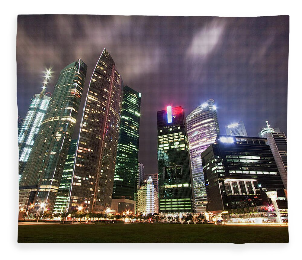Tranquility Fleece Blanket featuring the photograph Singapore by Nomadicimagery