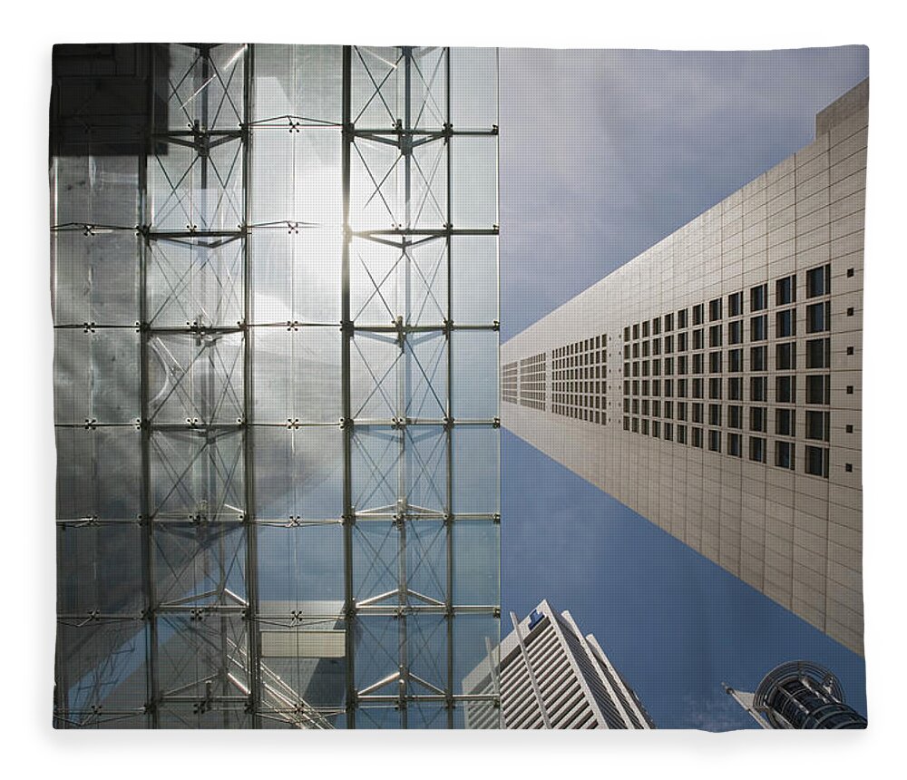 Financial District Fleece Blanket featuring the photograph Singapore, Singapore City, Skyscrapers by Paul Souders