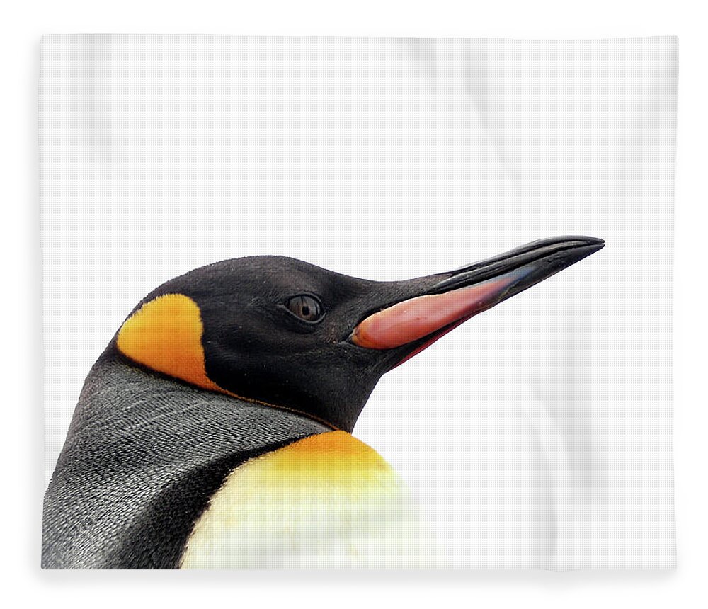 Emperor Penguin Fleece Blanket featuring the photograph Single Penguin by Kolgt