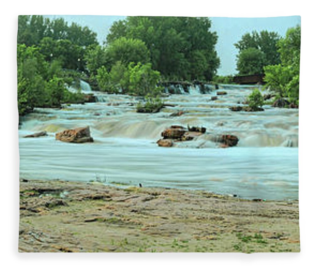 Sioux Falls Panorama Fleece Blanket featuring the photograph Sioux Falls Panorama by Doolittle Photography and Art