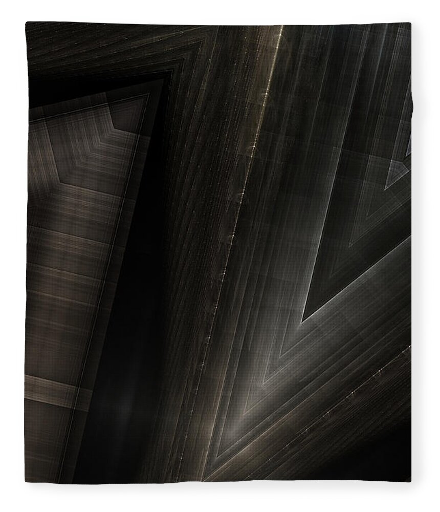 Pattern Fleece Blanket featuring the digital art Sitorian Metal Z by Rolando Burbon