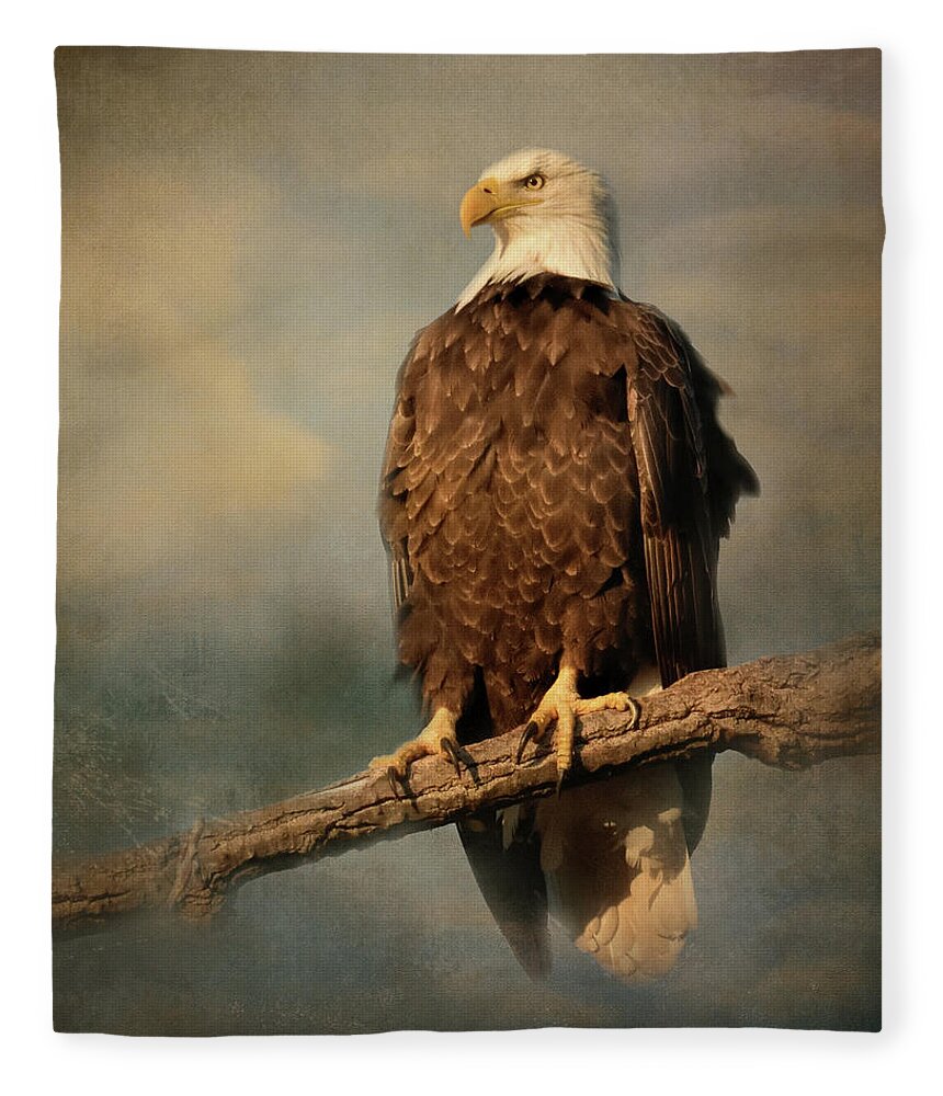 Bald Eagle Fleece Blanket featuring the photograph Sky Master by Jai Johnson